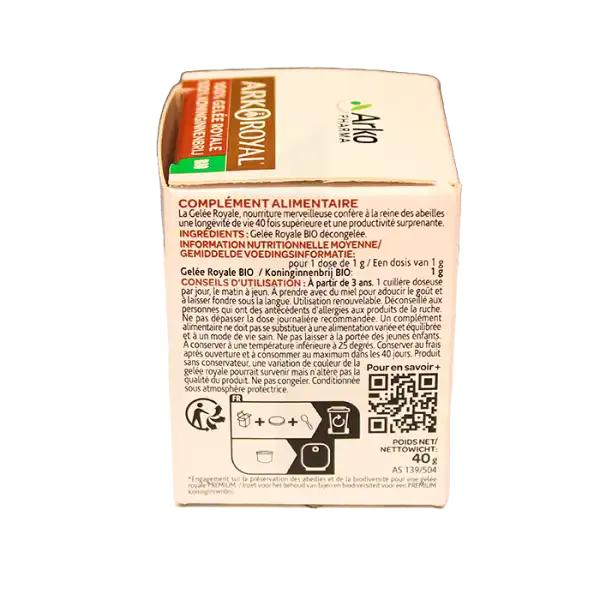 Arkoroyal 100% Gelée Royale Bio Gelée Pot/40g