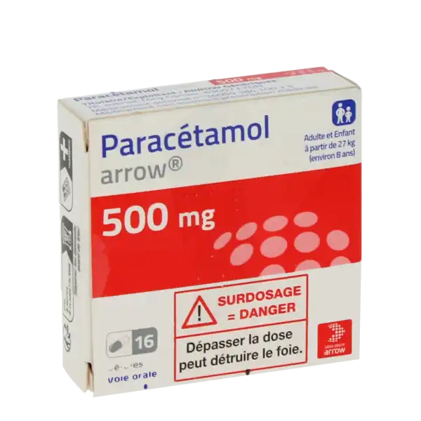 Paracetamol Arrow 500 Mg, Gélule