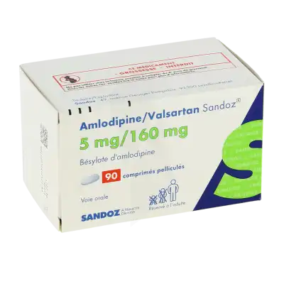 AMLODIPINE/VALSARTAN SANDOZ 5 mg/160 mg, comprimé pelliculé