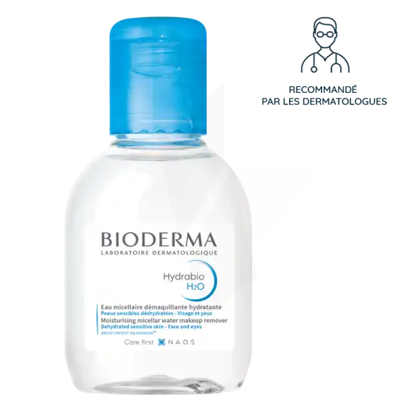 Bioderma Hydrabio H2o Eau Micellaire Nettoyante Hydratante Format Voyage 100ml