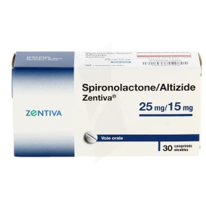 Spironolactone Altizide Zentiva 25 Mg/15 Mg, Comprimé Sécable