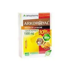 Arkoroyal Gelée Royale Bio 1500 Mg Solution Buvable 30 Ampoules/10ml à VITRE