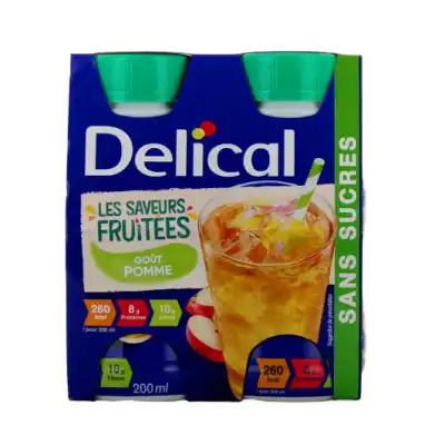 Delical Boisson Fruitee Nutriment édulcoré Saveur Pomme 4bouteilles/200ml à Bouc-Bel-Air