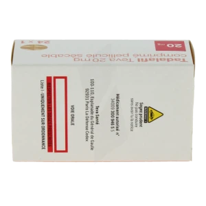 Tadalafil Teva 20 Mg, Comprimé Pelliculé Sécable