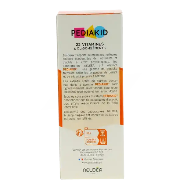 Pédiakid 22 Vitamines Et Oligo-eléments Sirop Abricot Orange 125 Ml