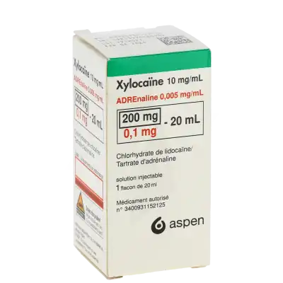 Xylocaine 10 Mg/ml Adrenaline 0,005 Mg/ml, Solution Injectable à Paris