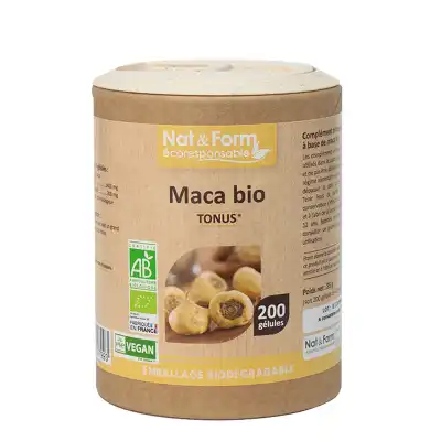 Nat&form Eco Responsable Maca Bio Gélules B/200 à VIC-FEZENSAC