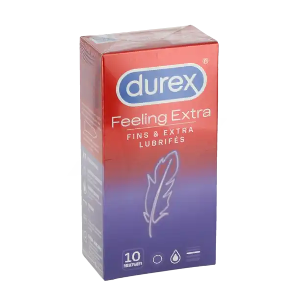 Durex Feeling Extra Préservatif Lubrifié Avec Réservoir B/10