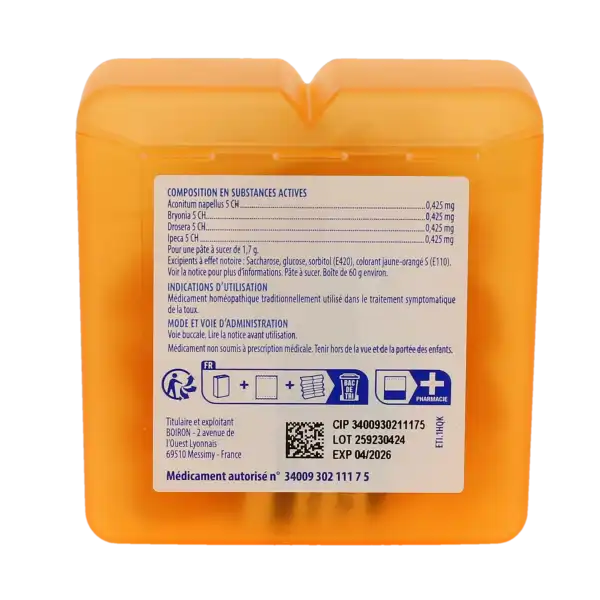 Boiron Pates Pectorales Lhf à La Mandarine, Pâte à Sucer