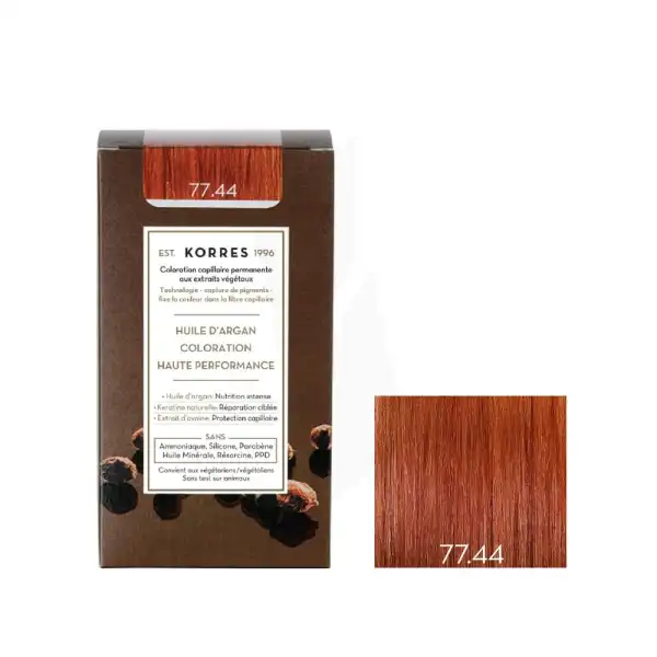 Korres Coloration Permanente à L'huile D'argan 77.44 Blond Cuivré Intense Kit