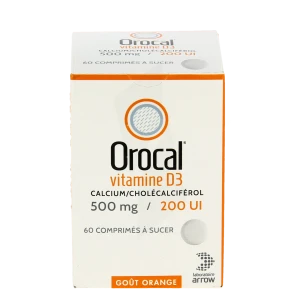 Orocal Vitamine D3 500 Mg/200 U.i., Comprimé à Sucer Fl Pehd/60