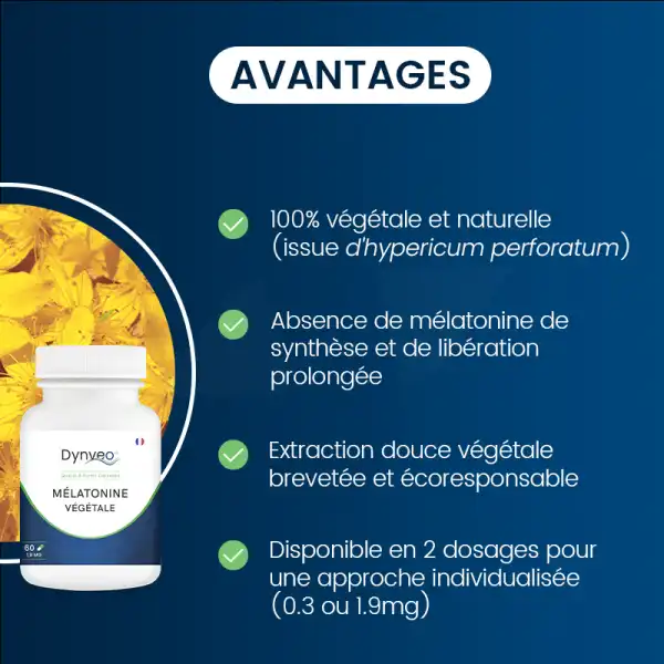 Dynveo Melatonine Naturelle Végétale 1,9mg 60 Gélules