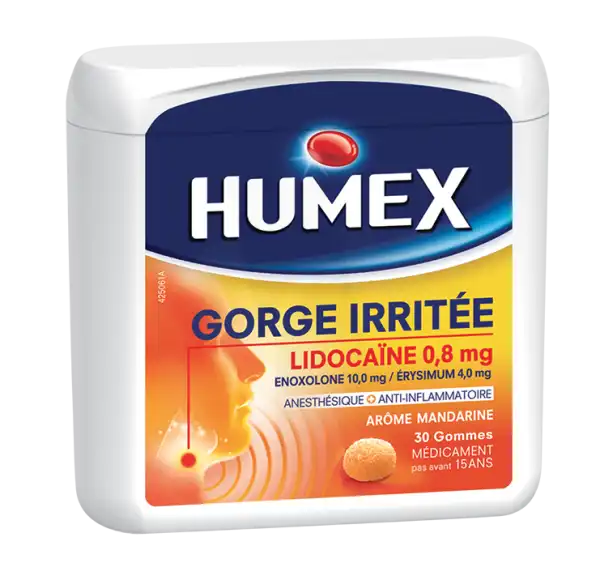 Humex Gorge Irritee Lidocaine, Gomme Orale