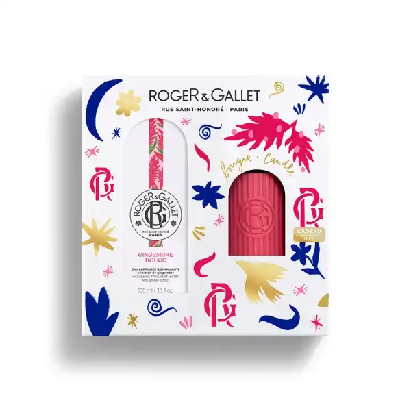 Roger & Gallet Gingembre Rouge Eau Parfumée + Bougie Coffret Noël 2024