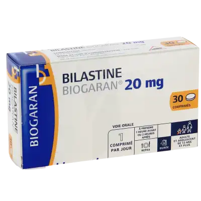 BILASTINE BIOGARAN 20 mg, comprimé
