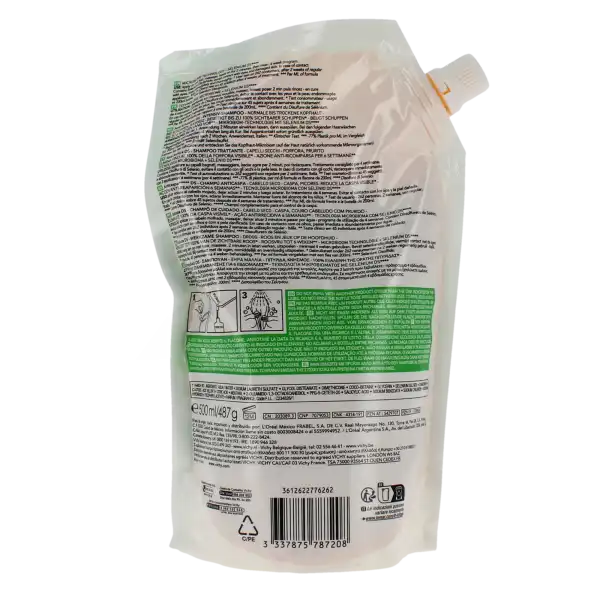Vichy Dercos Technique Ecorecharge Antipell Ds Shampooing Traitant Pellicules & Démangeaisons Cheveux Secs Recharge/500ml