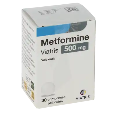Metformine Viatris 500 Mg, Comprimé Pelliculé à Chelles