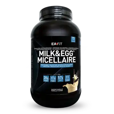 Eafit Milk & Egg 95 Micellaire Poudre pour boisson Vanille Pot/2,2kg