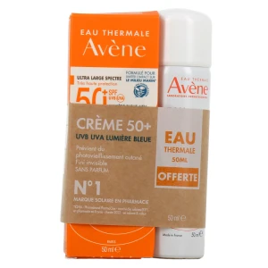 Avene Solaire Spf50+ Cr Sans Parfum Très Haute Protection T/50ml+eau Thermale 50ml