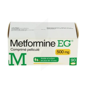 Metformine Eg 500 Mg, Comprimé Pelliculé