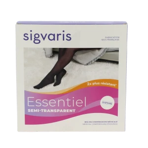 Sigvaris Essentiel Semi-transparent Bas Auto-fixants  Femme Classe 2 Noir X Large Normal