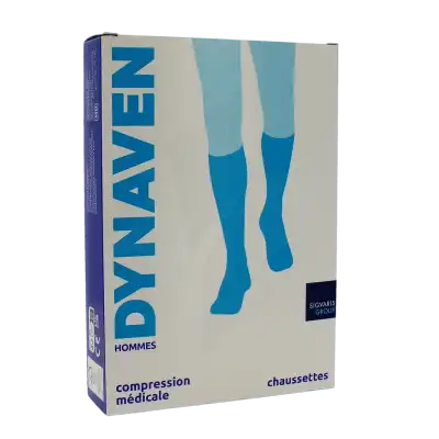 Sigvaris Dynaven Semi-opaque Fin Chaussette Pied Ouvert Classe 2 Homme Noir Long L à Fontaines-Saint-Martin