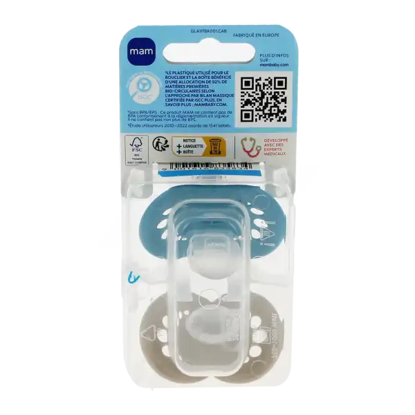 Mam Original Sucette Silicone +18mois Nature B/2