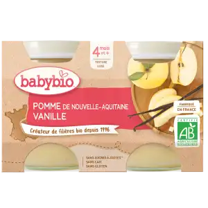 Babybio Aliment Infantile Pomme Vanille 2pots/130g à Pessac