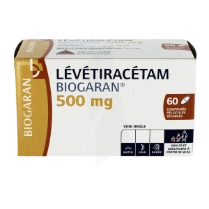 Levetiracetam Biogaran 500 Mg, Comprimé Pelliculé Sécable