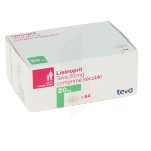 Lisinopril Teva 20 Mg, Comprimé Sécable