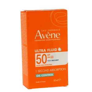 Avène Solaire Ultra-fluid Oil Control Spf50+ Emulsion Fluide Flacon De 50 Ml