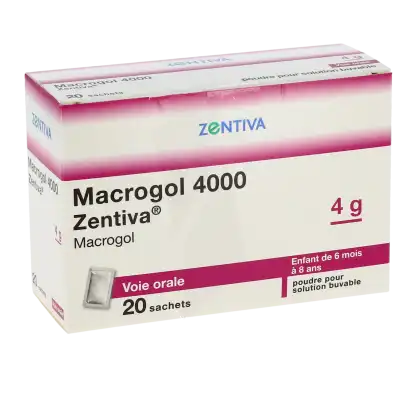 Macrogol 4000 Zentiva 4 G, Poudre Pour Solution Buvable En Sachet à Talence