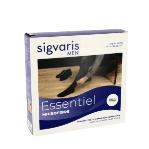 Sigvaris Essentiel Microfibre Chaussettes Po Homme Classe 2 Noir Medium Long