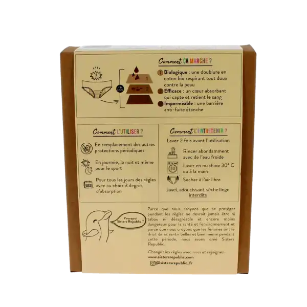 Sisters Republic Ginger Boxer Menstruelle Flux Super Txl