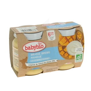 Babybio Alimentation Infantile Brassé Lait De Brebis Mangue 2pots/130g