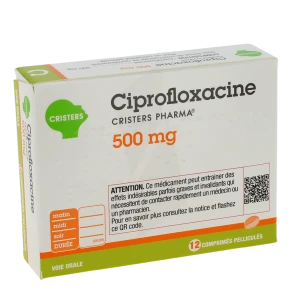 Ciprofloxacine Cristers Pharma 500 Mg, Comprimé Pelliculé