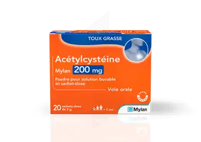 Acetylcysteine Mylan 200mg, Poudre Pour Solution Buvable à Saint-Gervais-la-Forêt