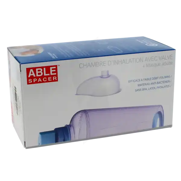 Able Spacer 2 Chambre Inhalation Avec Masque Pour Adulte Et +6 Ans