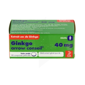Ginkgo Arrow Conseil 40 Mg, Comprimé Pelliculé