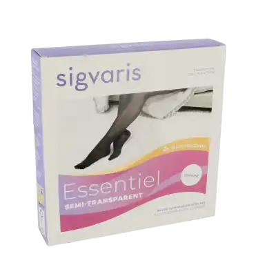 Sigvaris Essentiel Semi-transparent Bas Auto-fixants  Femme Classe 2 Noir Small Normal à Angers