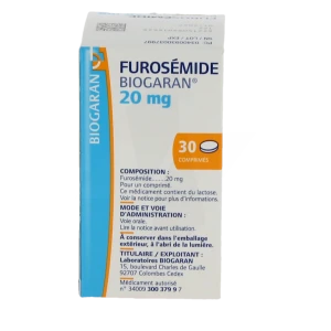 Furosemide Biogaran 20 Mg, Comprimé
