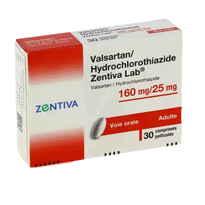 Valsartan Hydrochlorothiazide Zentiva Lab 160 Mg/25 Mg, Comprimé Pelliculé à Casteljaloux