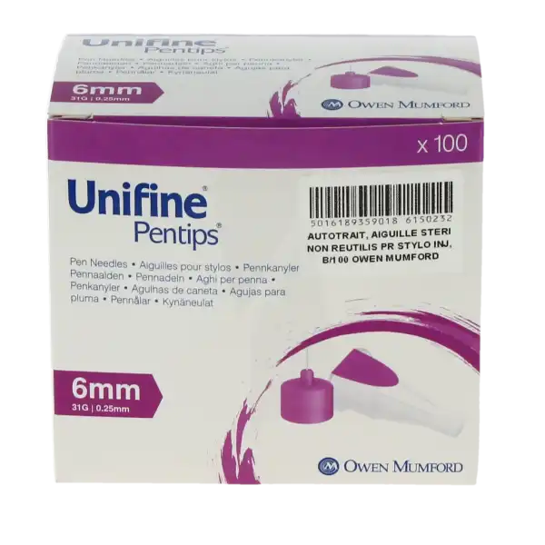 Unifine Pentips, G31, 0,25 Mm X 6 Mm, Violet , Bt 100