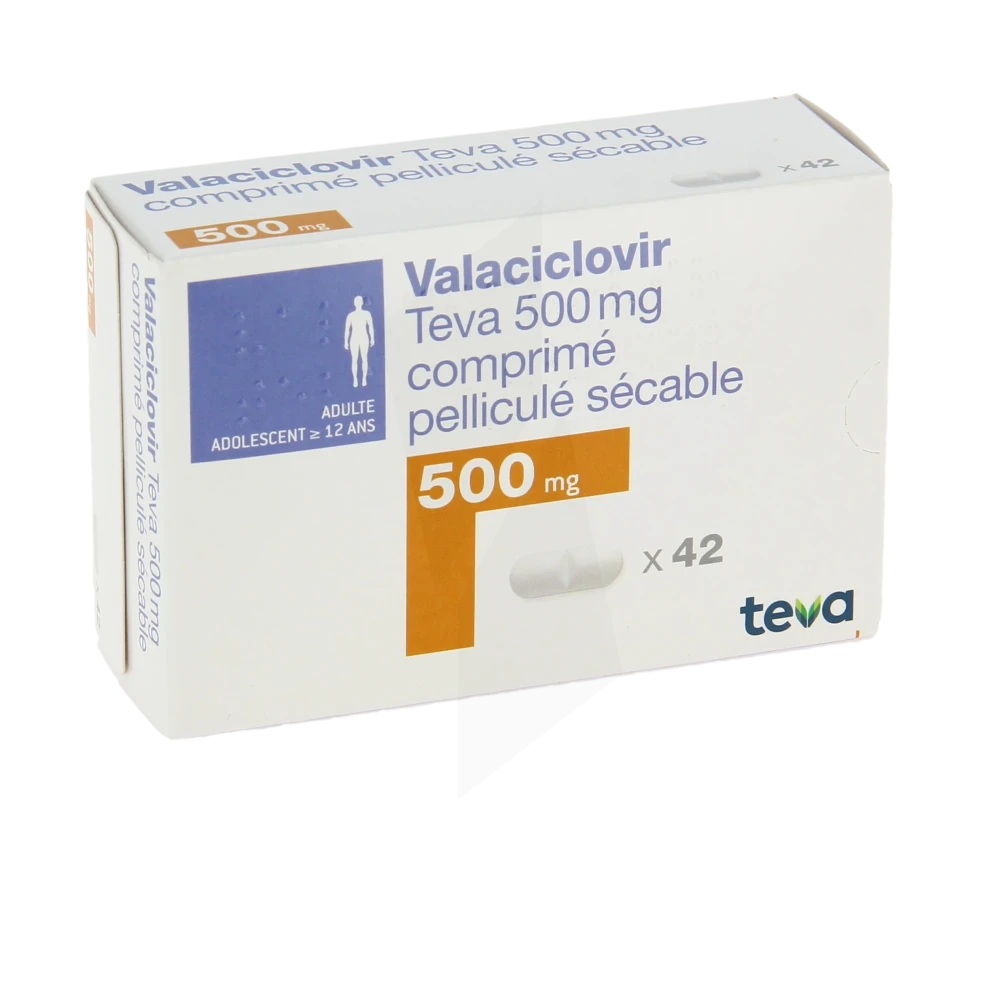 Valaciclovir Teva 500 Mg, Comprimé Pelliculé Sécable