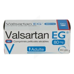 Valsartan Eg 80 Mg, Comprimé Pelliculé Sécable