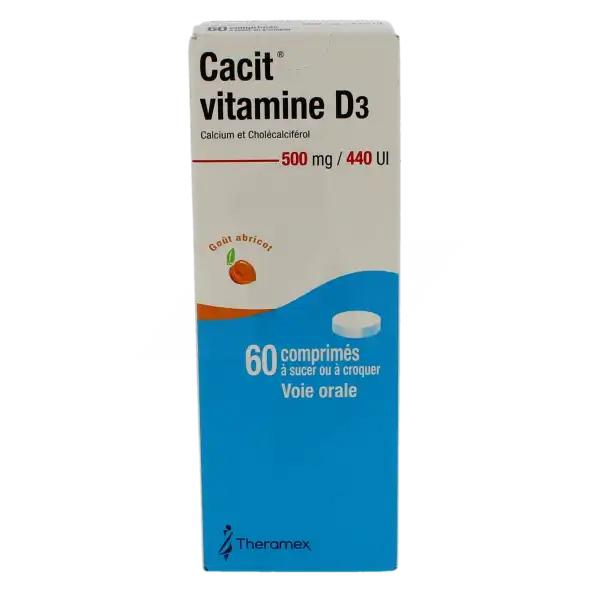 Cacit Vitamine D3 500 Mg/440 Ui, Comprimé à Sucer Ou à Croquer