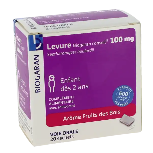 Biogaran Conseil Levure 100 Mg Poudre Fruits Des Bois Enfant 20 Sachets