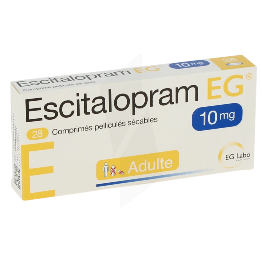 Escitalopram Eg 10 Mg, Comprimé Pelliculé Sécable