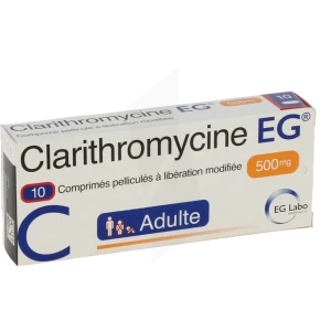 Clarithromycine Eg 500 Mg, Comprimé Pelliculé à Libération Modifiée