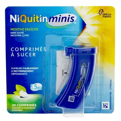 Niquitinminis Menthe FraÎche 1,5 Mg Sans Sucre, Comprimé à Sucer édulcoré à L'acésulfame Potassique à MANOSQUE